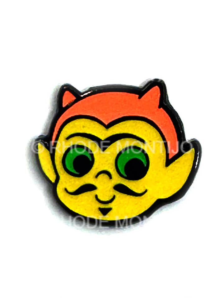 New for SDCC 2025! Enamel Pin: Devilish for wholesale by The Fantasmical World of Rhode Montijo