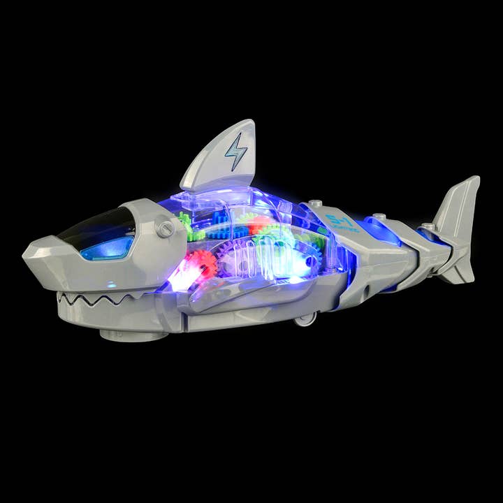 (T) 12" LIGHT-UP GEAR SHARK for wholesale by The Toy Network