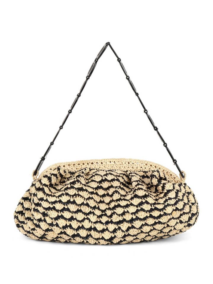 Greta Maxi raffia pouch for wholesale by Sanabay