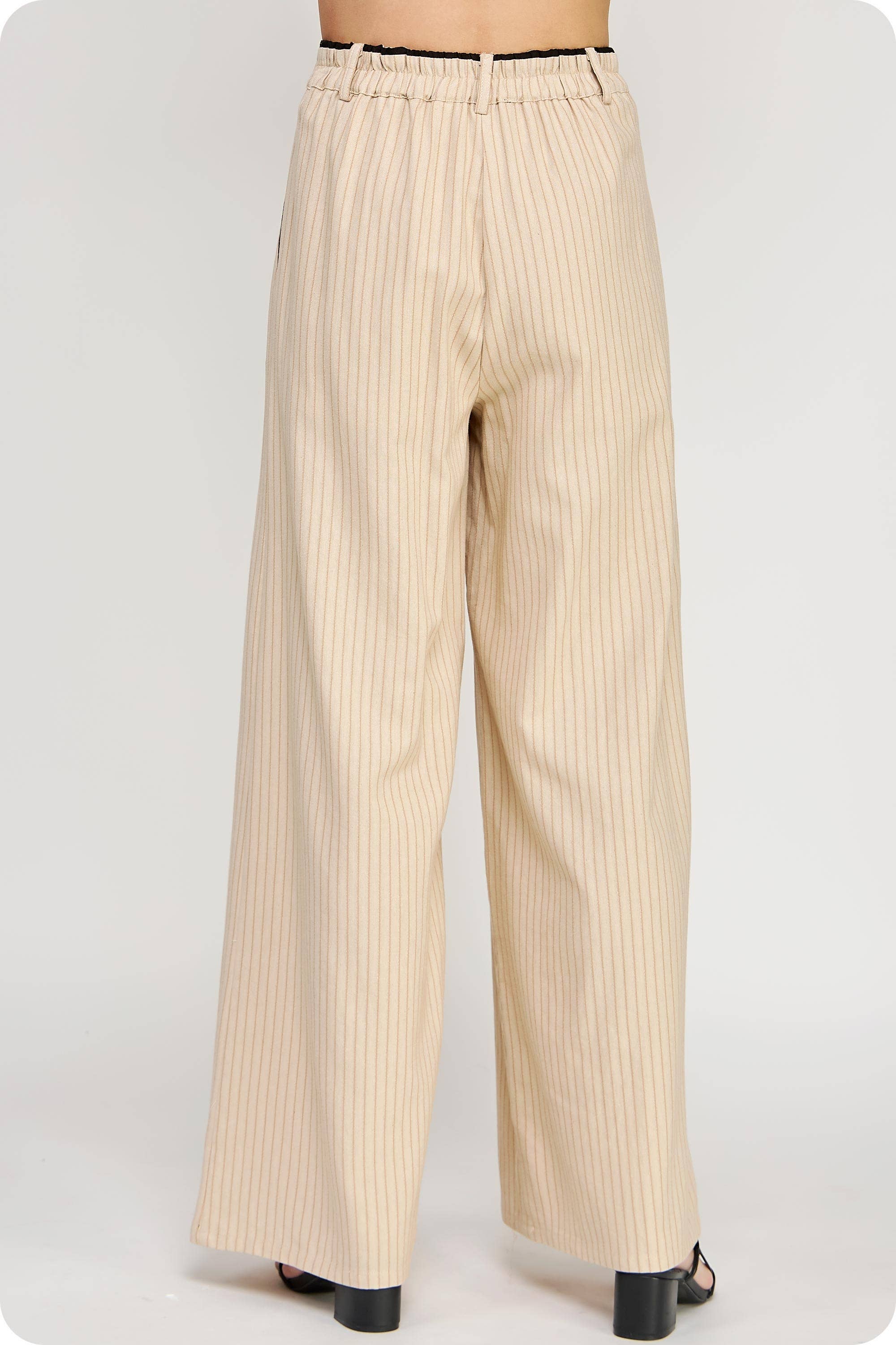 Strut & Bolt – Engroshandel Bukser - Dame – Linnedbukser med kontrastpiping detaljer2