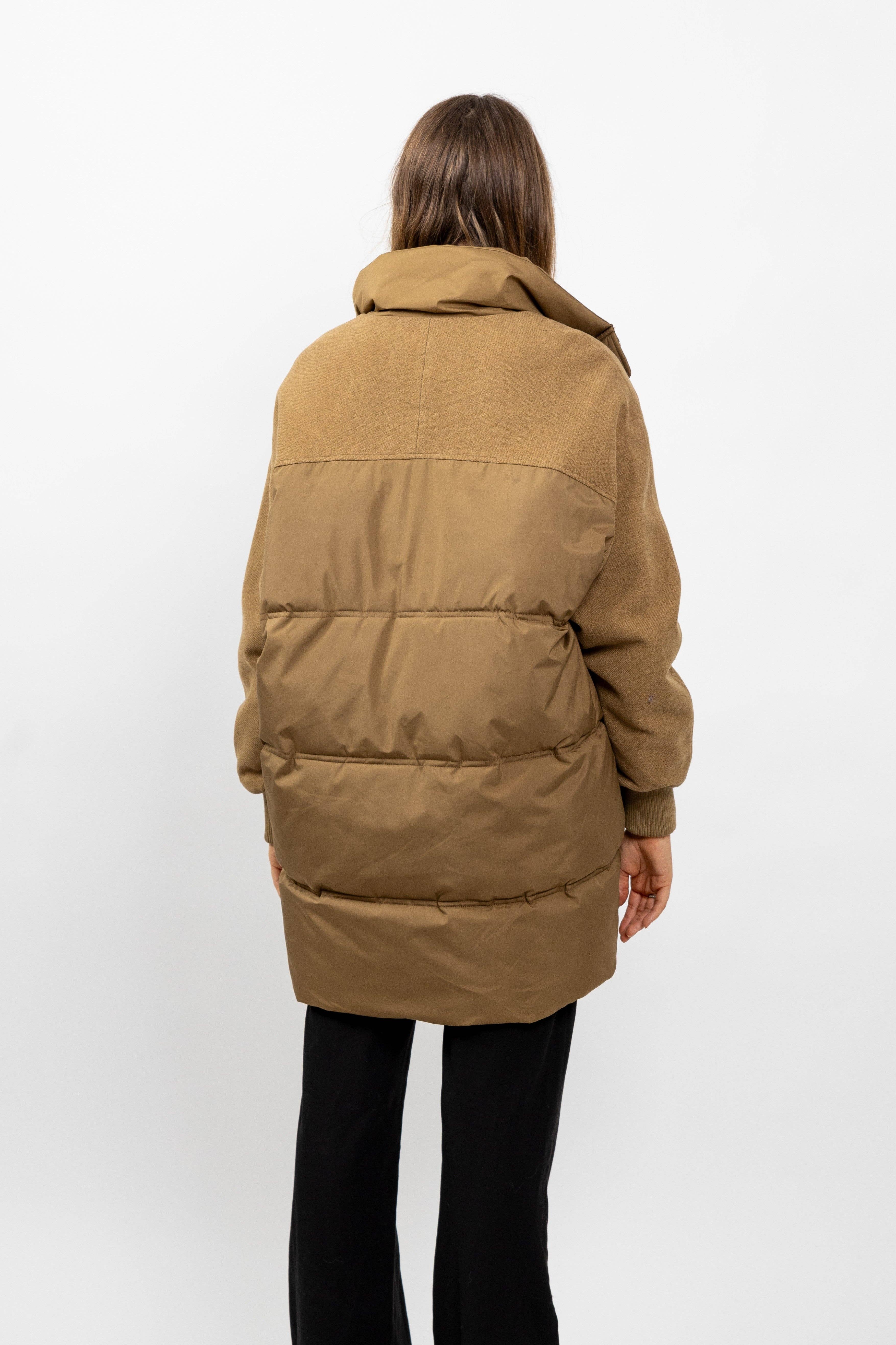 KZELL PARIS - Wholesale Puffer Jacket - Women's - BI-MATERIAL DOWN JACKET WITH WOOL7