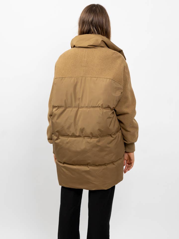 KZELL PARIS - Wholesale Puffer Jacket - Women's - BI-MATERIAL DOWN JACKET WITH WOOL7