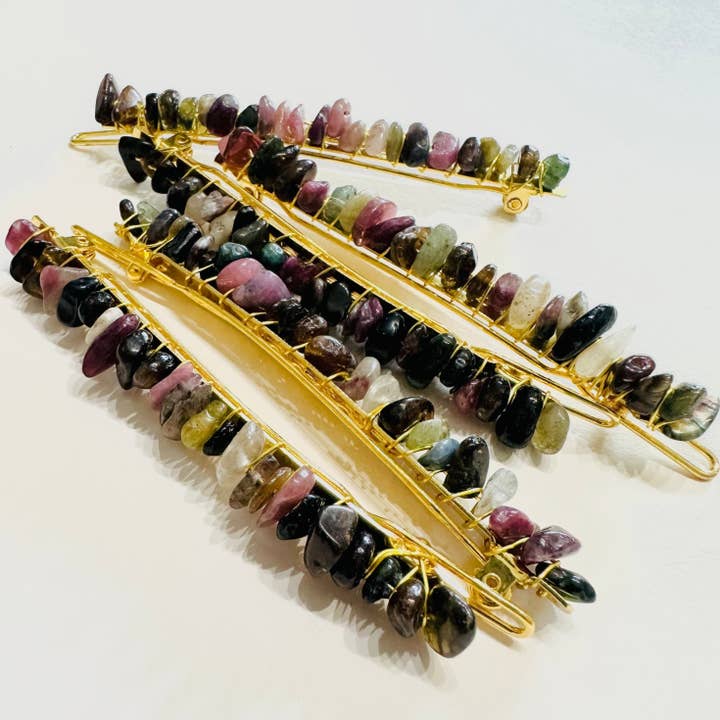 Dina Tourmaline halfedelsteen haarspeldjes voor wholesale door The Silver Root