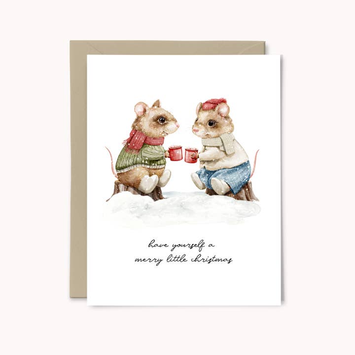 Merry Little Christmas Holiday Card for wholesale by Paper Swan & Co.