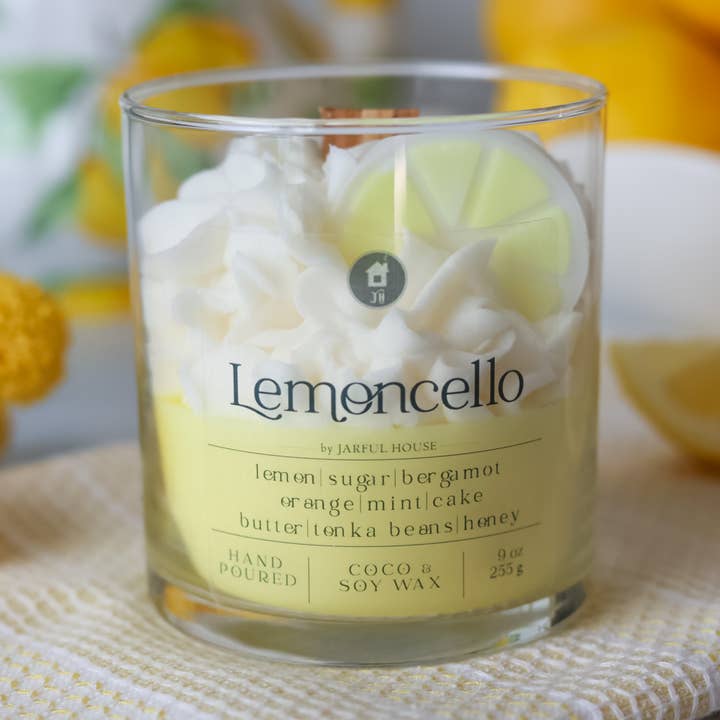 Bougie à dessert Lemoncello 9oz | Miel citronné, bergamote, menthe pour la vente par Jarful House