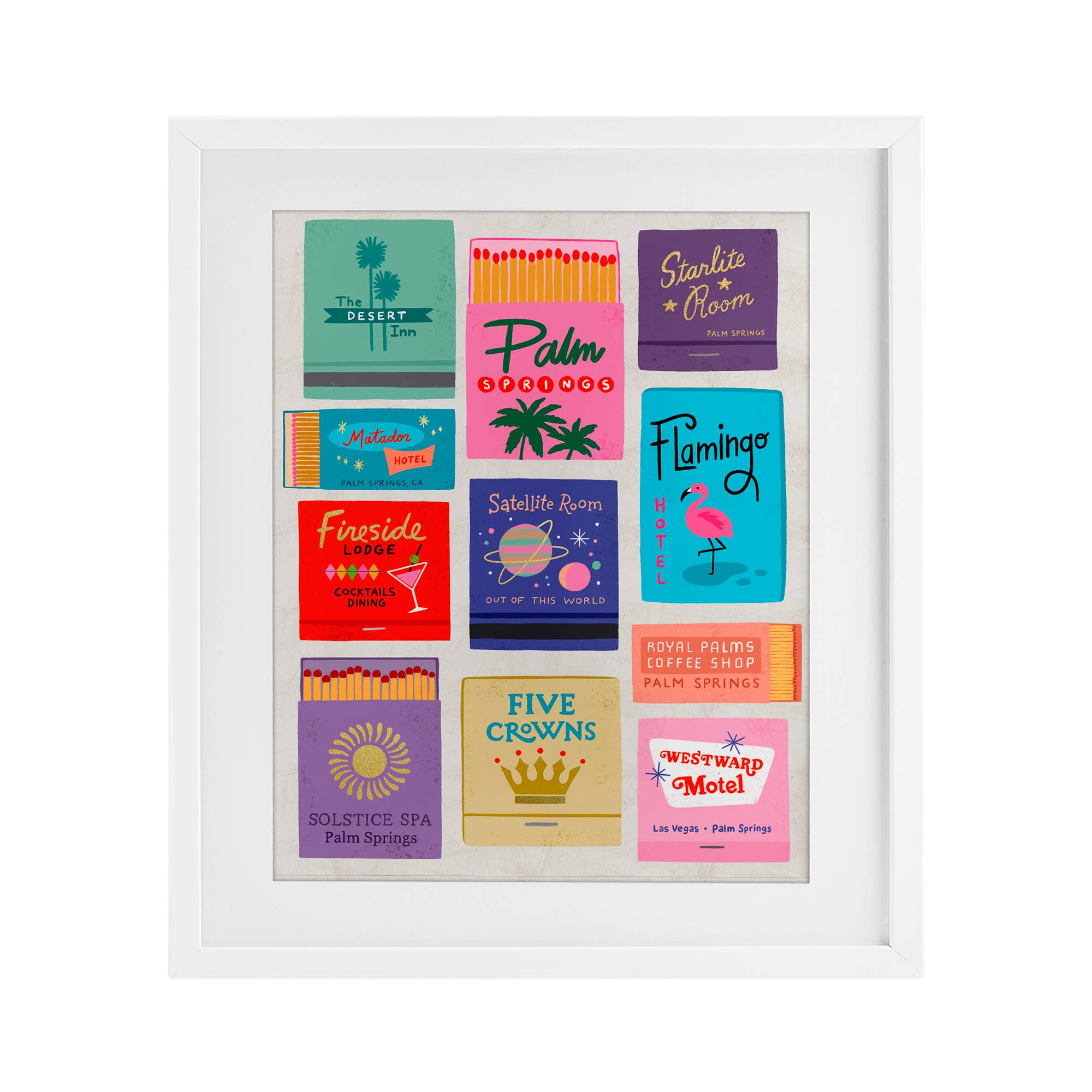 Stupell Industries - Wholesale Wall Sign - Retro Glam Matchbooks - Print Under Glass Wall Art13