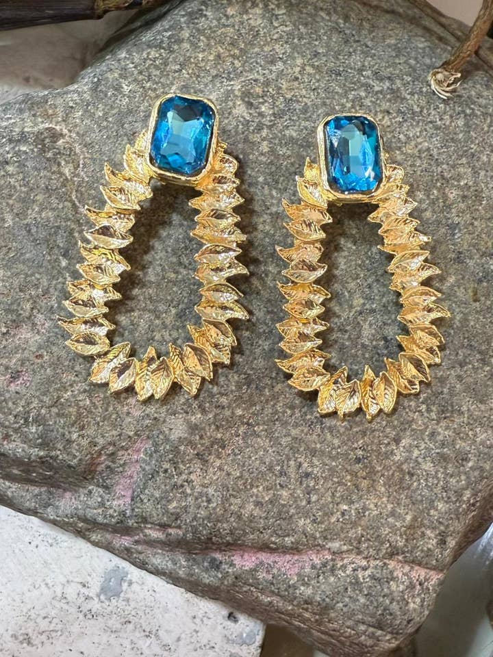 Crystal Leaf Earring for wholesale by BUBU BY TEKIN SHOP