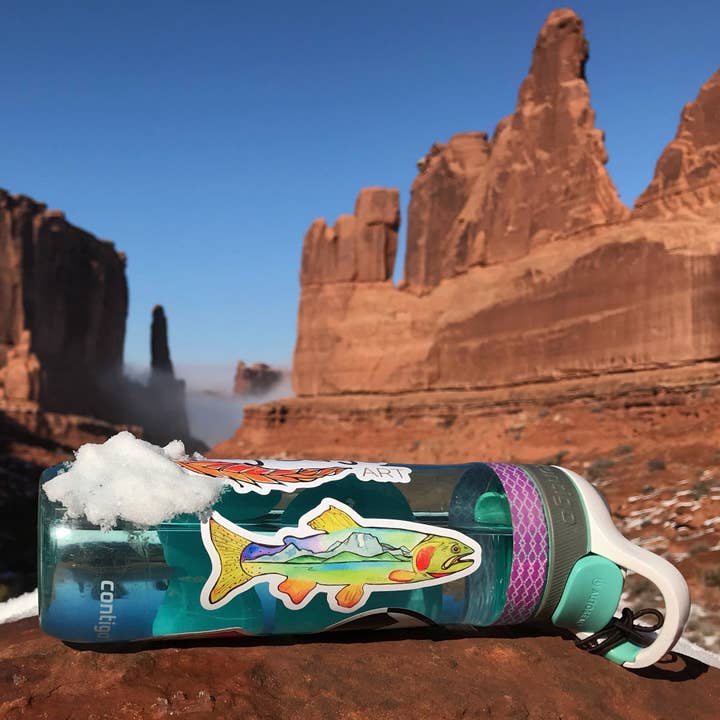 Cutthroat Catch Sticker for wholesale by Holly Sage Art