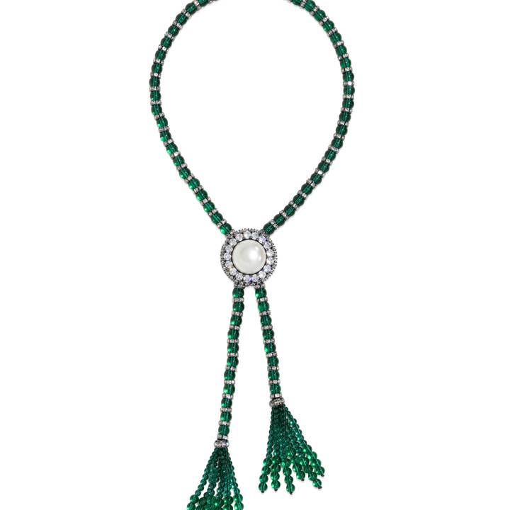 Emerald Evelina Lariat Necklace for wholesale on Faire