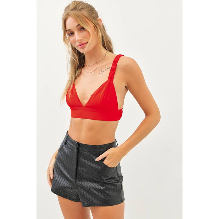 BRALETTE EN POLYTWILL À COL EN V AVEC BRETELLES ÉLASTIQUES pour la vente par idem ditto
