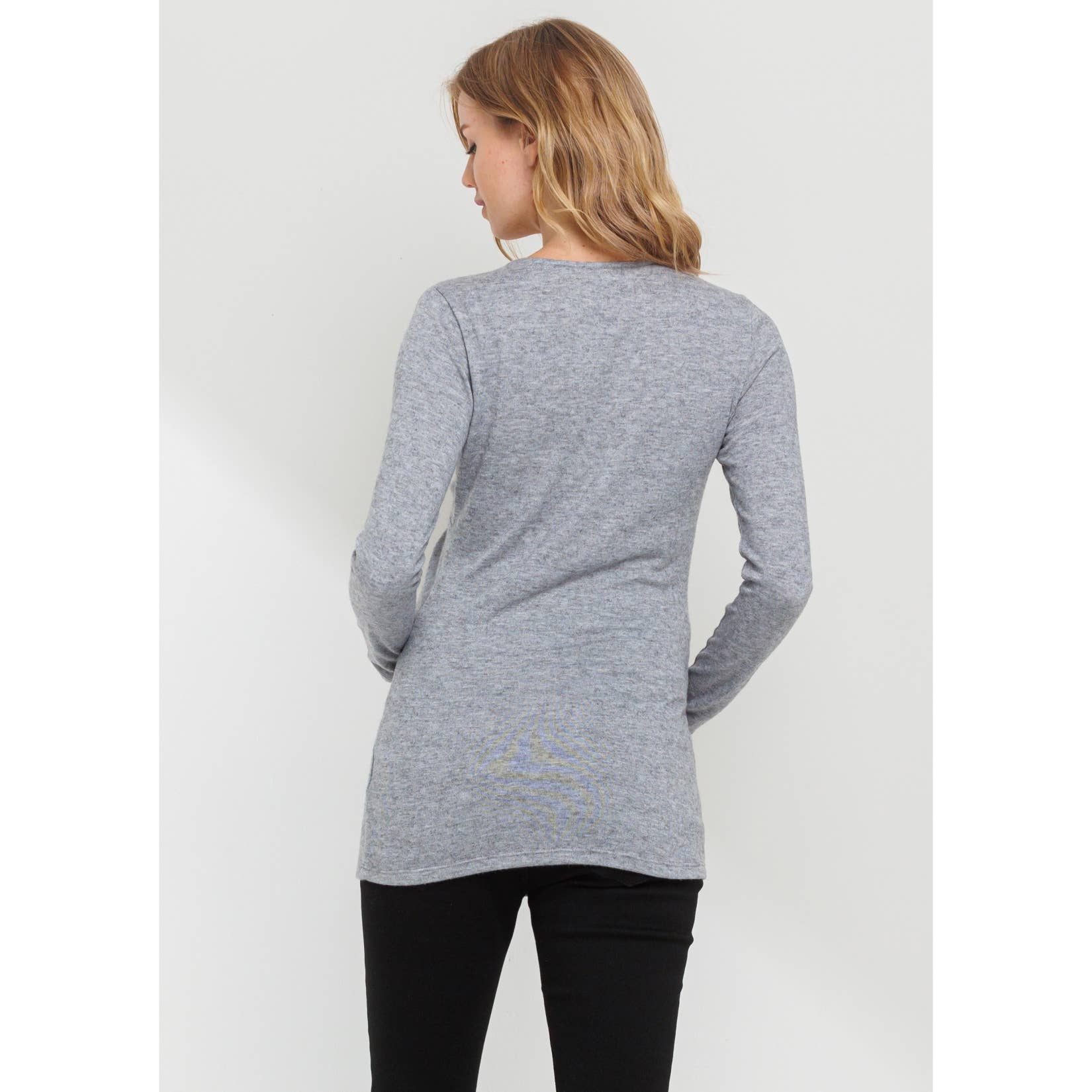 Hello Miz – Top - Maternidade por atacado – Top de Amamentação de Manga Comprida com Torção Frontal4