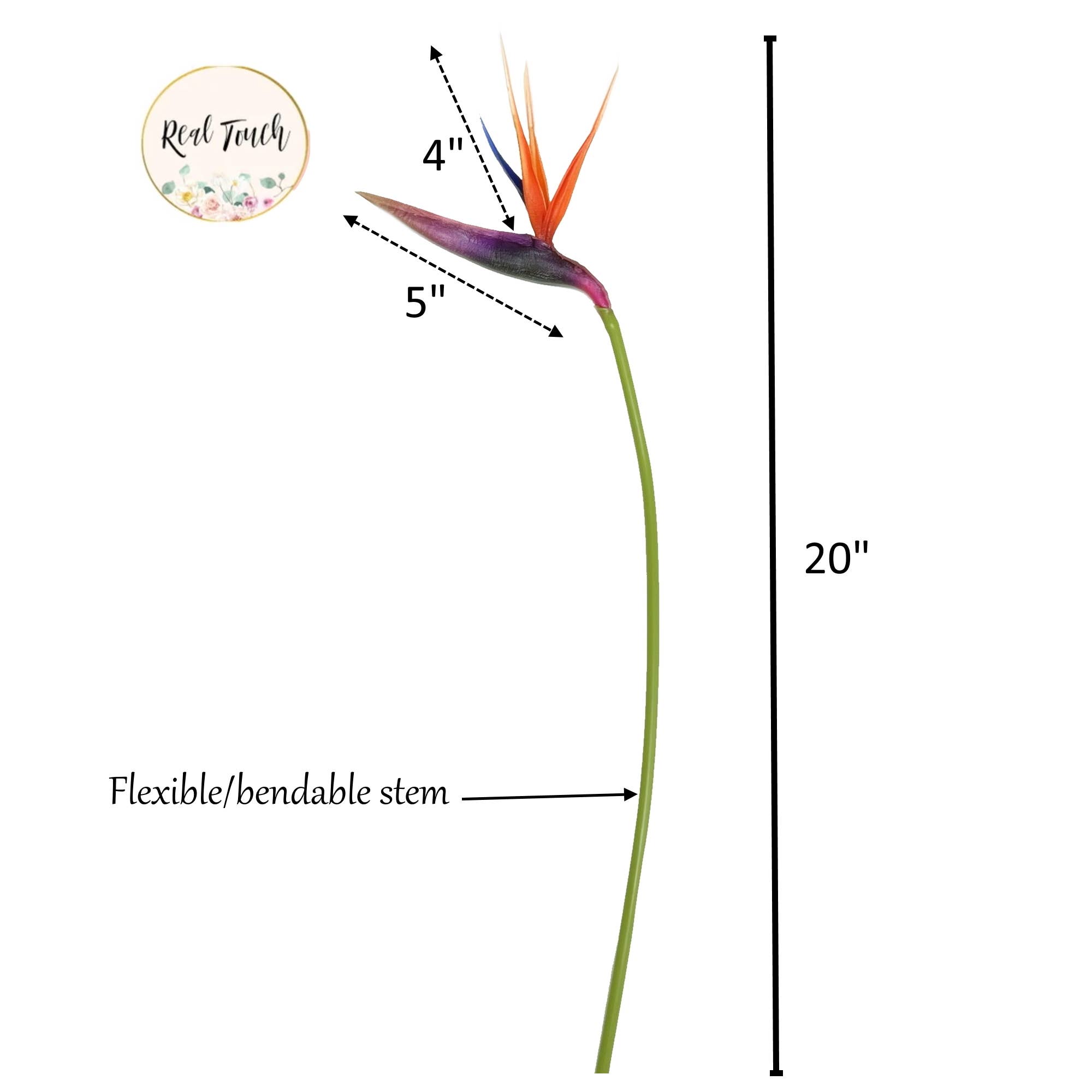 Angel Isabella – wholesale Konstgjorda blommor – 20-tums verklighetstrogen fågelblomma av paradis3