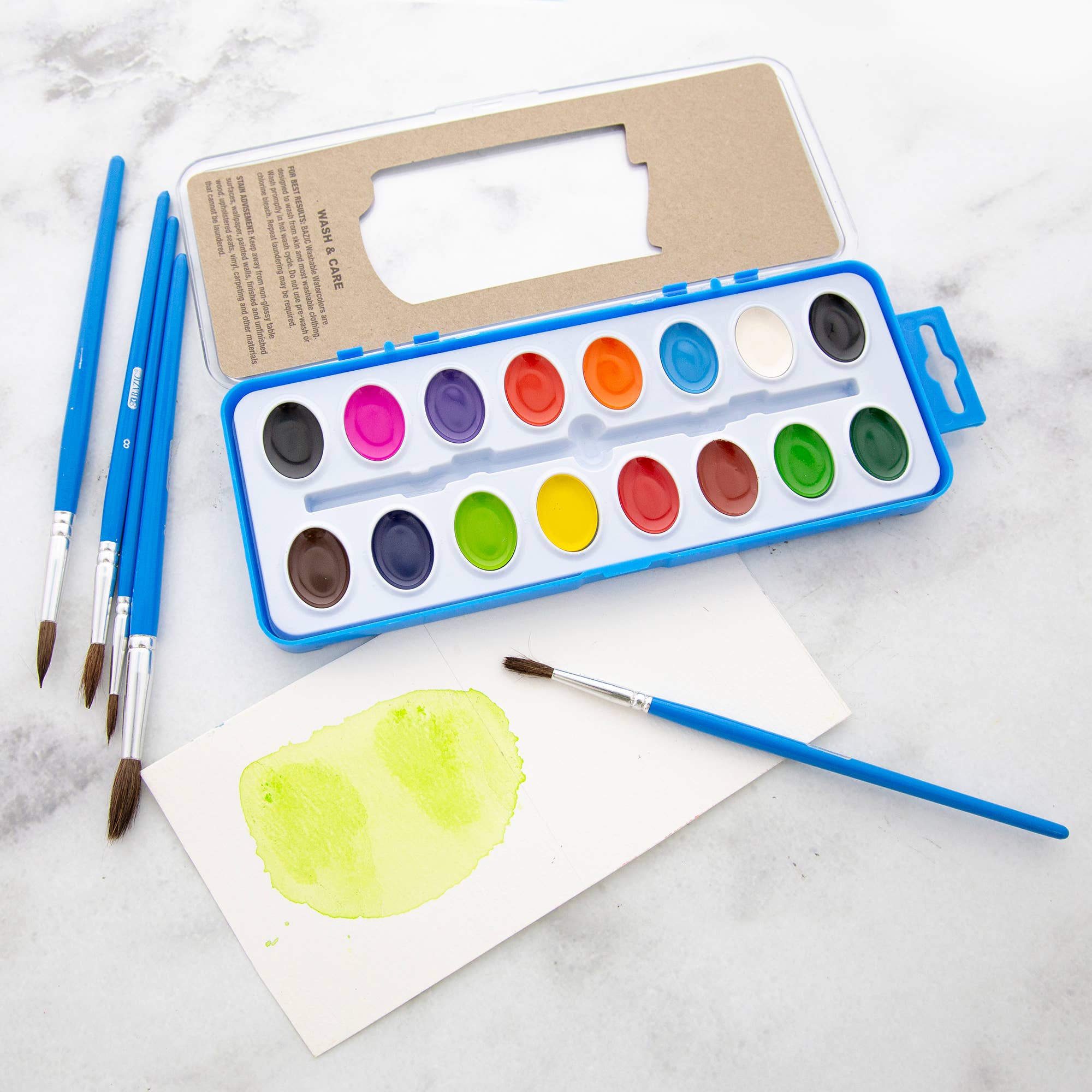 BAZIC Products - Vente Pinceaux à peinture/cire - Pinceau rond en poils naturels (5/paquet)2