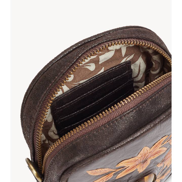 Luna Phone Bag Metallic Dark Choc/Gold for wholesale on Faire4