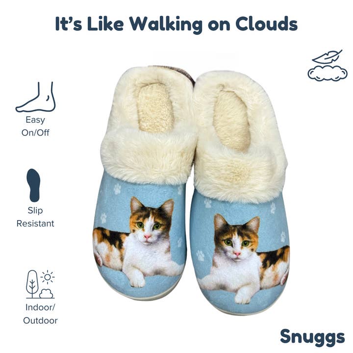 E&S Pets - Vente Chaussons – unisexe - Pantoufles Calico Cat Snuggs, confortables, pour les amoureux des animaux1