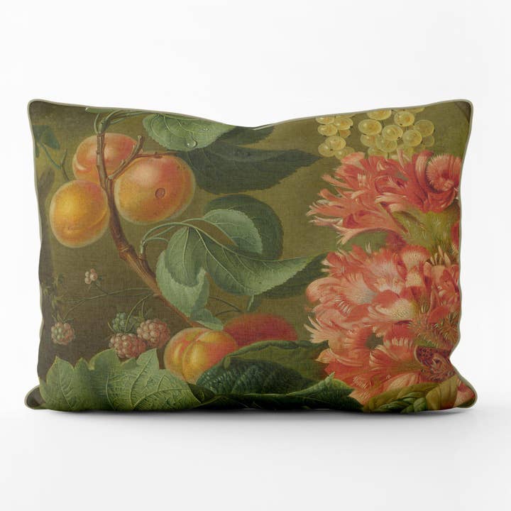 Fruits et fleurs Détail Pêches - Van Brussel pour la vente par ART CUSHIONS