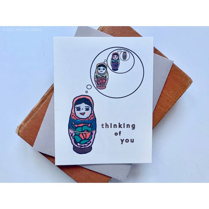 "Nesting Thoughts" Nesting Dolls Thinking of You Card for wholesale by HEI LO CARDS