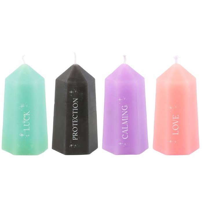 Sansaara Living - Wholesale Retailer Display - Home & Living - Hidden Gemstone Tower Candles, Pre-Pack of 16 candles2