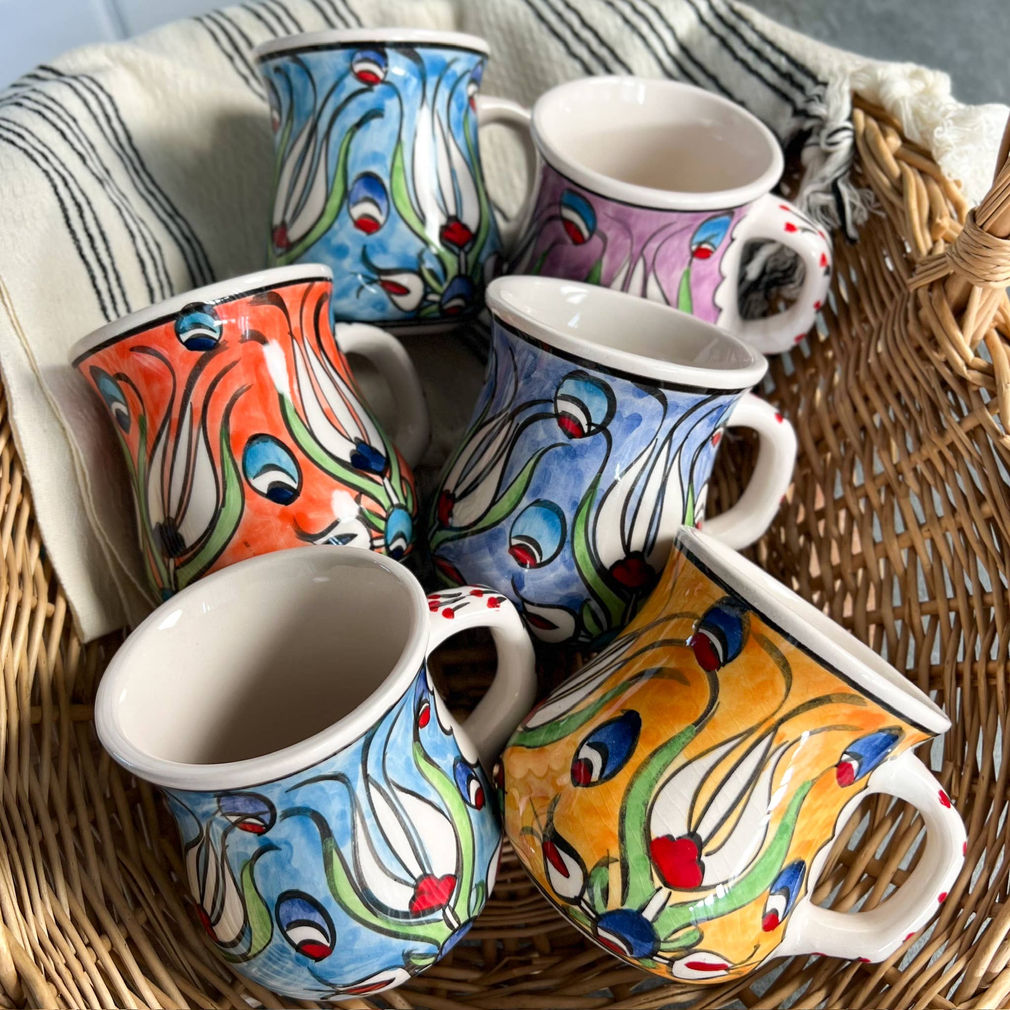Umays Boho - Venta al por mayor Taza - Taza de cerámica hecha a mano con decoración de cocina, taza de café2