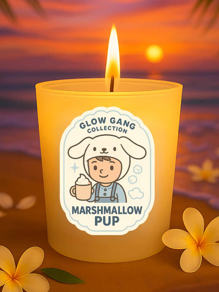 Bougie Chiot Guimauve pour la vente par Ohanale