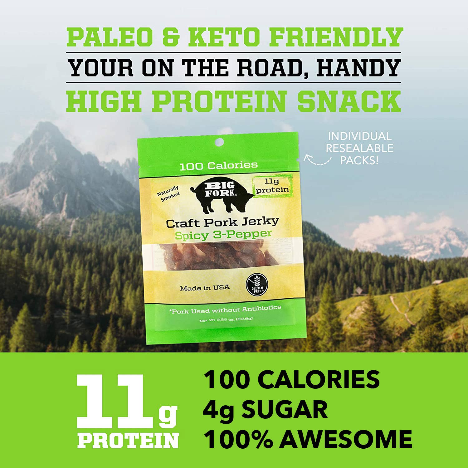 Big Fork – Großhandel Trockenfleisch – Handgemachtes Schweinefleisch-Jerky - Würzig 3 - Pfeffer | Eiweißreich | Feurig11