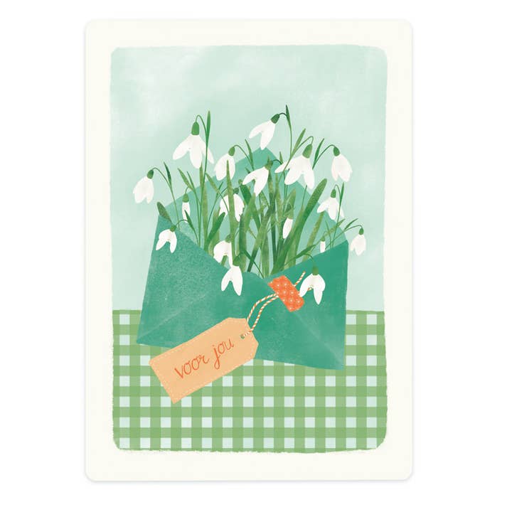 snowdrop post card for you for wholesale by The Lemonbird