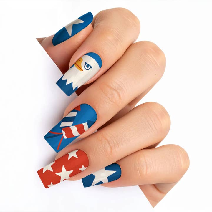 FYNE BODY - Wholesale Press-on/fake nails - Retro Drip 4th of July Press-On Nails45