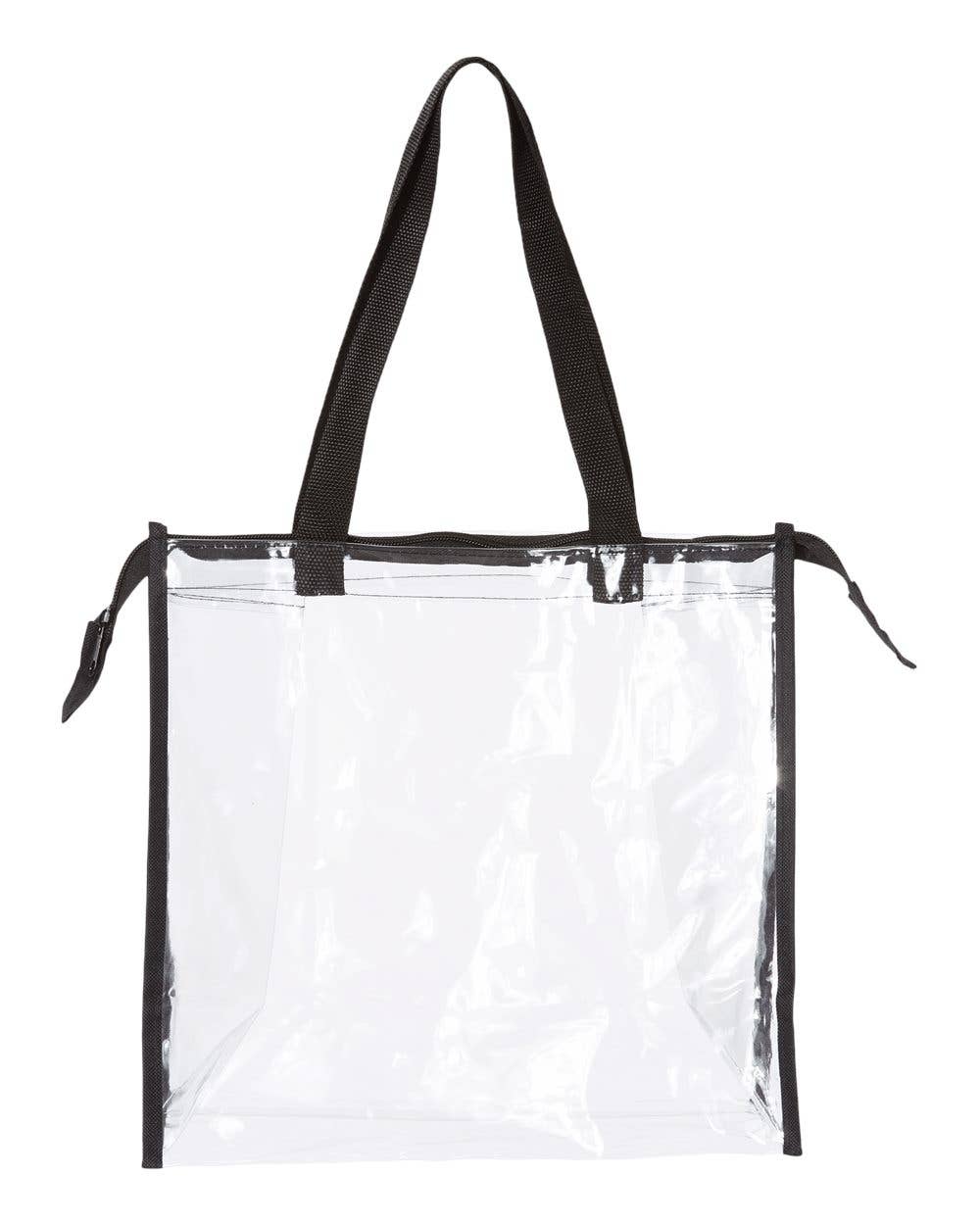 BLACK Clear Tote w/ Gusseted And Zippered Top | Blank | OAD 5006 for wholesale on Faire3