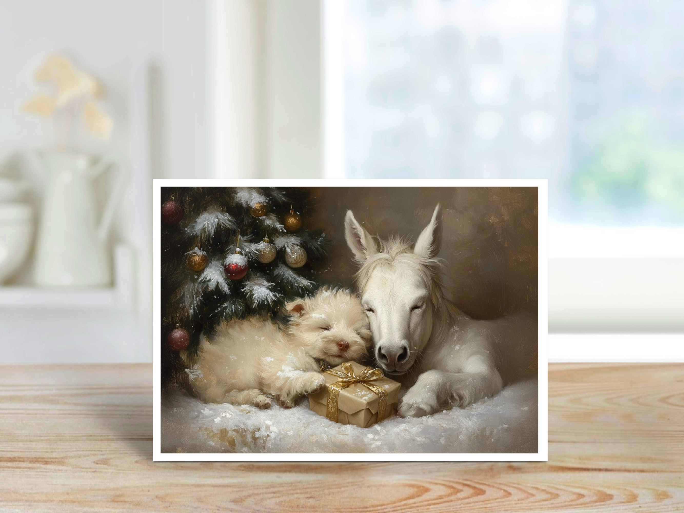 Salty Alyce - Wholesale Christmas Card -   Silent Night Under the Tree  Blank Card 174AS 1