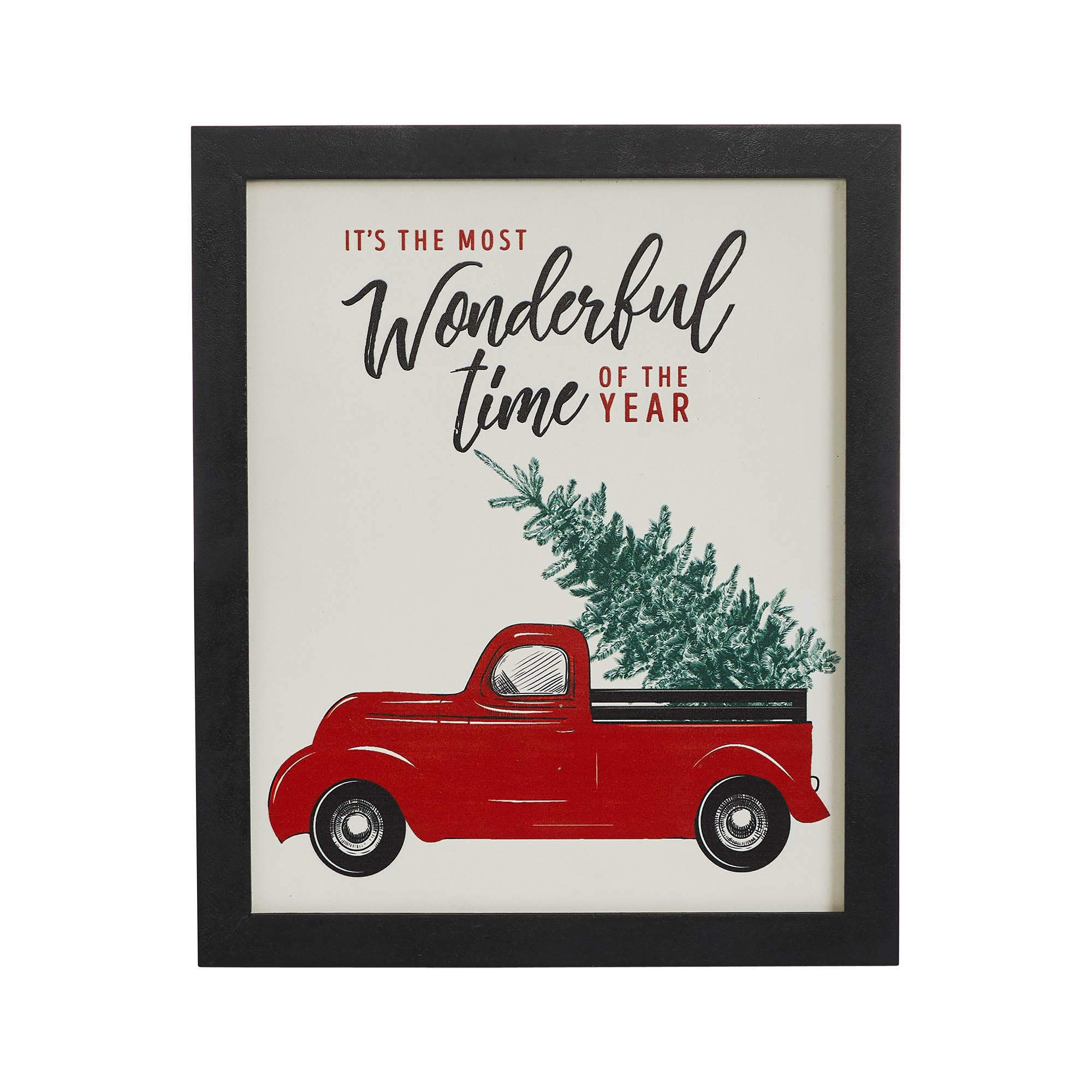 VHC Brands - Vente Pancarte - Panneau mural encadré It's The Most Wonderful Time Truck 12 x 102