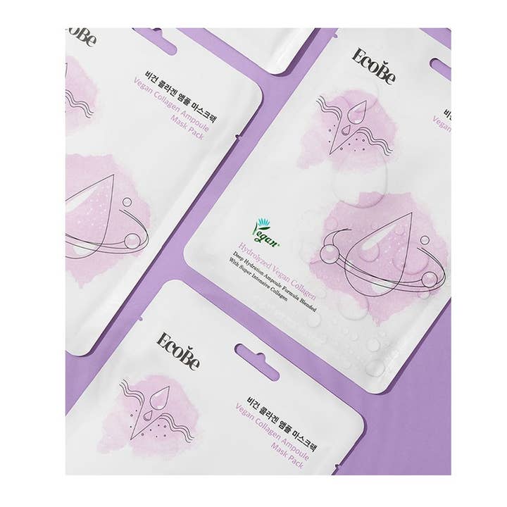 PINEAPPLE Beauty - Wholesale Skincare Face Mask - EcoBe Vegan Collagen Ampoule Mask Skin Firming - 10 pcs