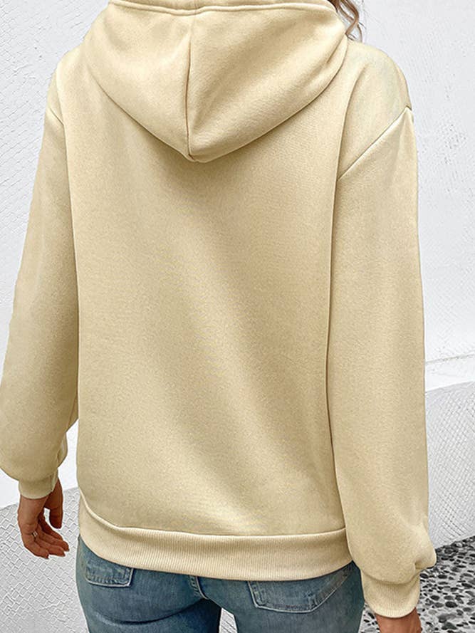 UNISHE - Wholesale Hoodie - Women's - Plain Kangaroo Pocket Drawstring Hoodies BFZY6192