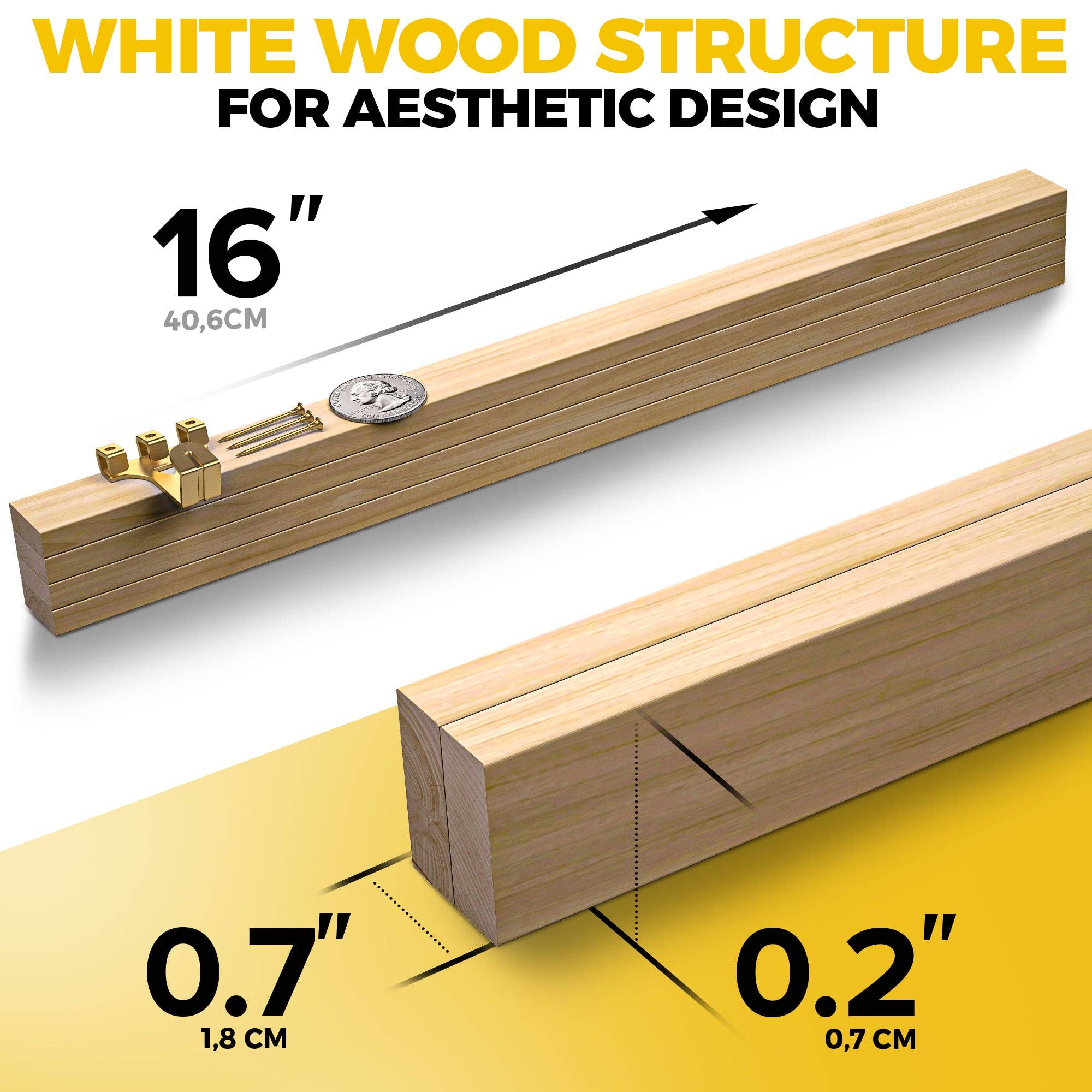 X-bet MAGNET - Venta al por mayor Marcos de fotos - Marco magnético para colgar pósteres de madera blanca de 16 pulgadas5