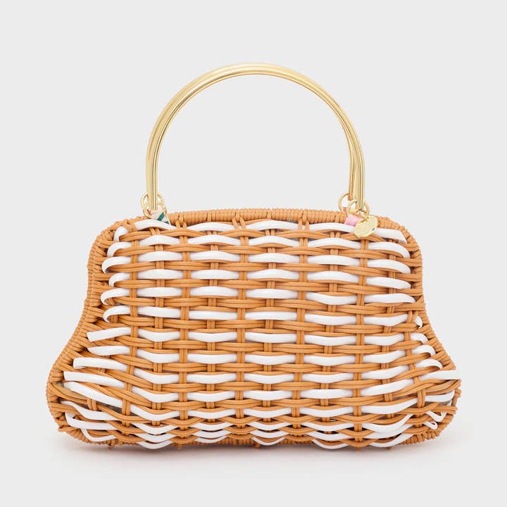 GEFLOCHTENE WEIDEN-KUPPLUNG BEIGE - N66 für den Großhandel von NALI'