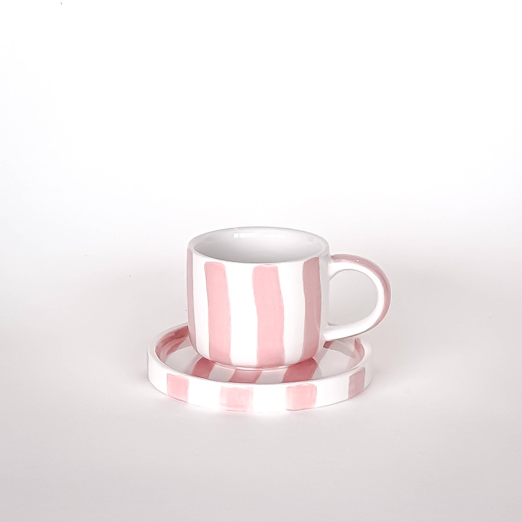 Magazin Minori - Wholesale Coffee/Tea Cup - Espresso Stripes - incanto rose (set of 2 - 4 pieces)6