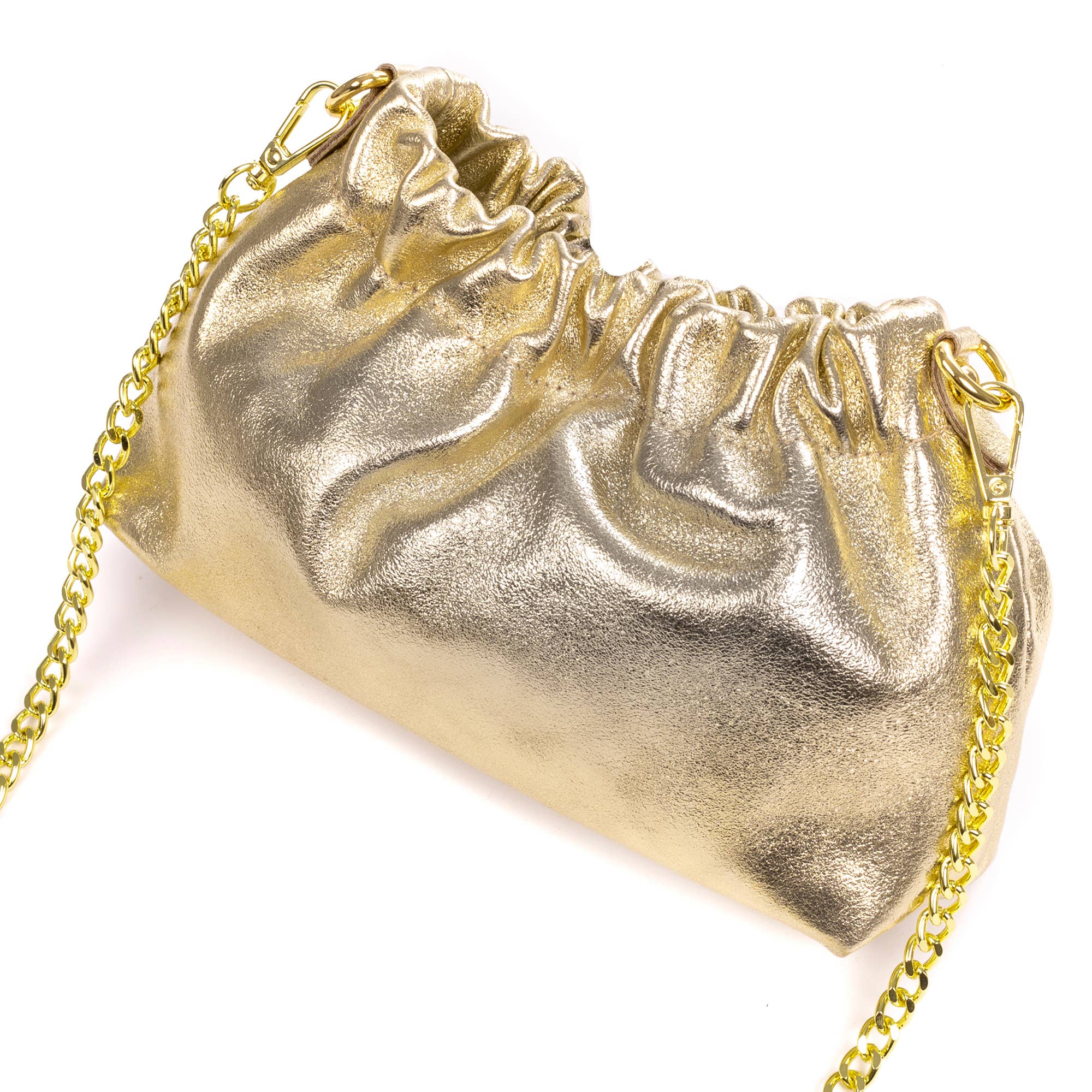 FIRENZE ARTEGIANI - Wholesale Shoulder Bag - Women's - Ascea genuine laminated leather crossbody bag with metal strap4