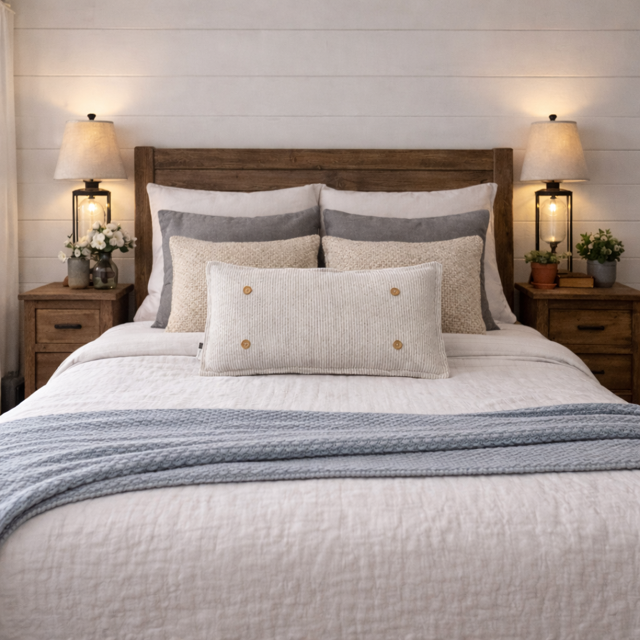 PillowPanels - Wholesale Lumbar Pillow - PILLOW ONLY (with insert) Gray/White Stripes TICKING PILLOW4