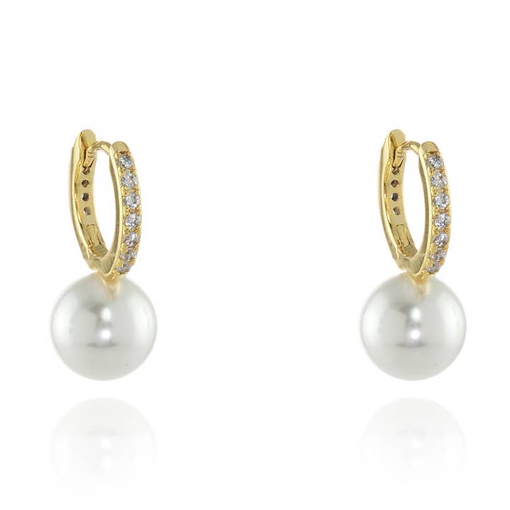 Persia 10mm Pärla Guld Hoop för wholesale av Cachet London