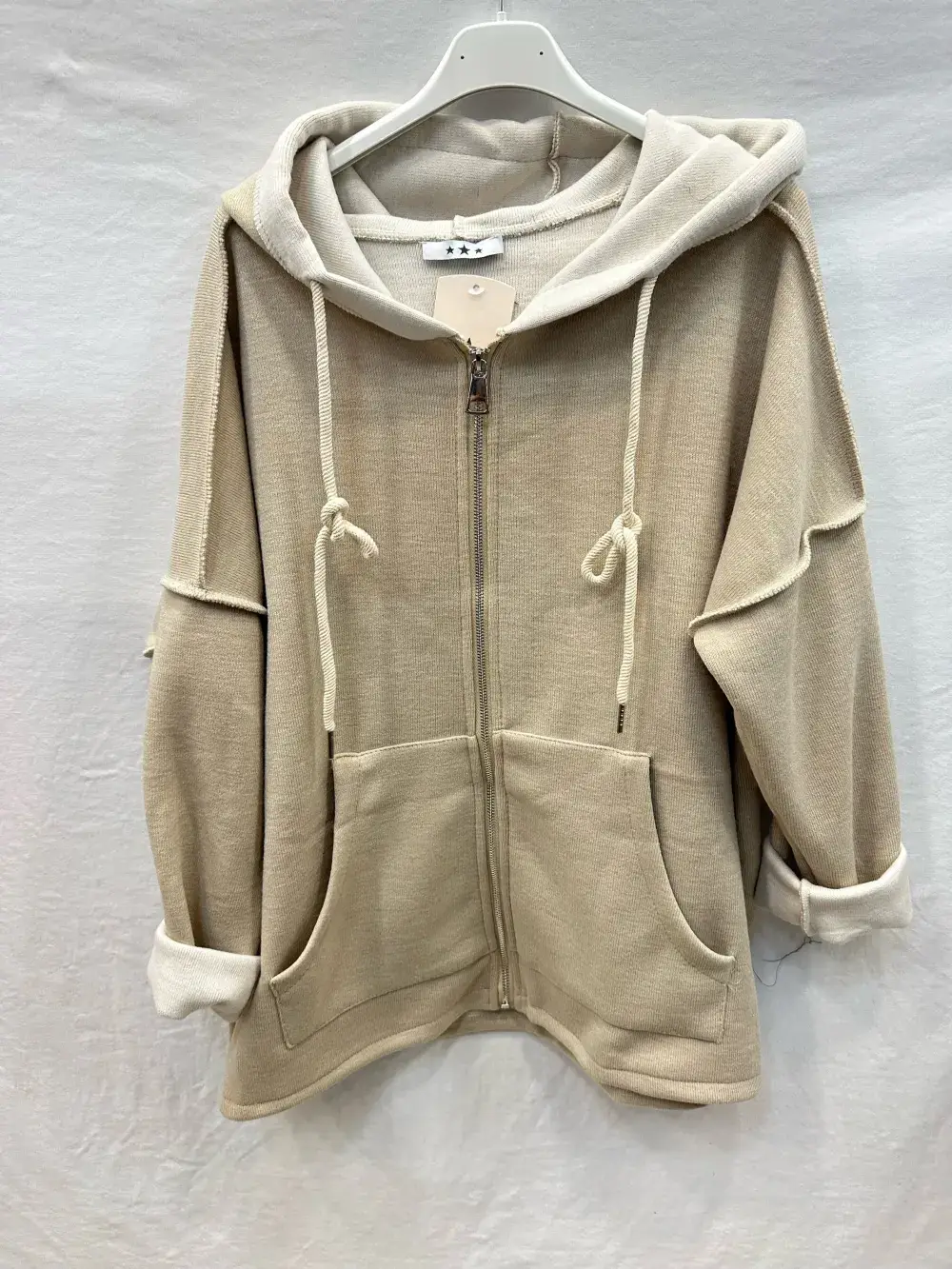 Mimi & Gogo - Wholesale Hoodie - Dames - Ritsvest Met Capuchon @7463_GiZipEpais0