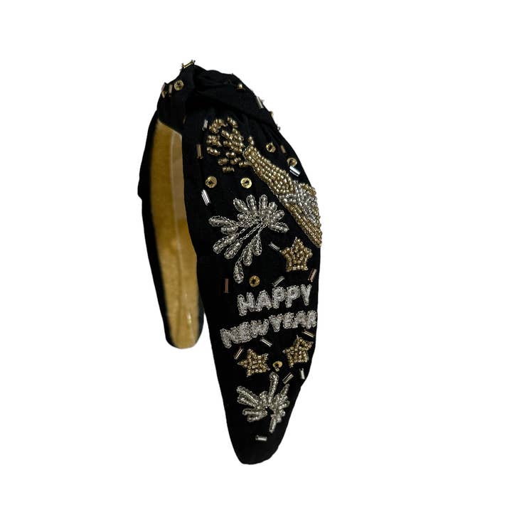 Nœud de Serre-tête du Nouvel An - Explosion de Champagne pour la vente par Golden Lily