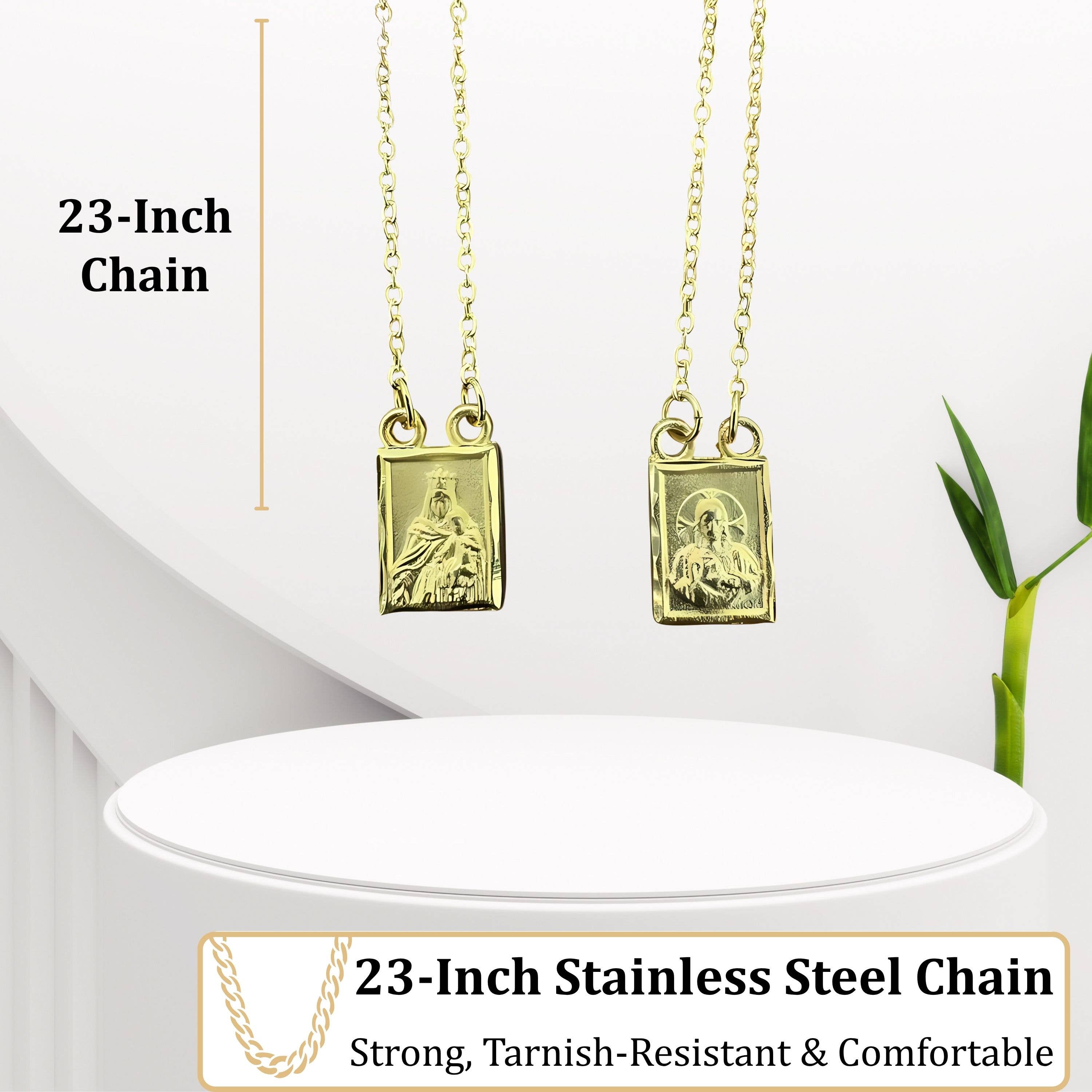 Catholica Shop - Wholesale Pendant/Charm Necklace - Gold Plated Scapular Necklace - Large3
