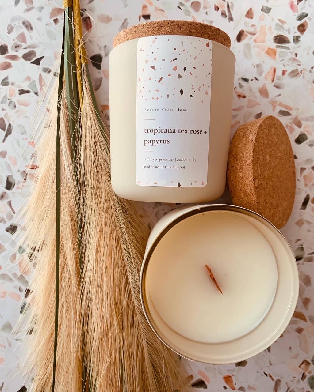 Serene Vibes Home - Wholesale Jar/Filled Candle - Coconut Apricot 12oz Candle0