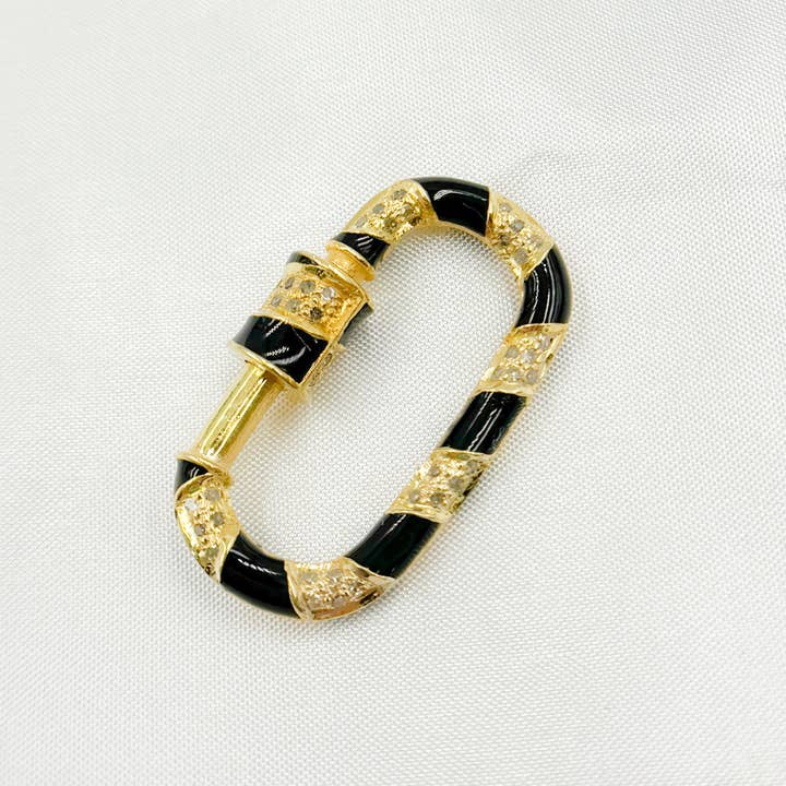 Tresor Jewelry Inc. - Wholesale Jewelry - Men's - DC091A. Diamond Sterling Silver Oval Carabiner Clasp with Enamel8