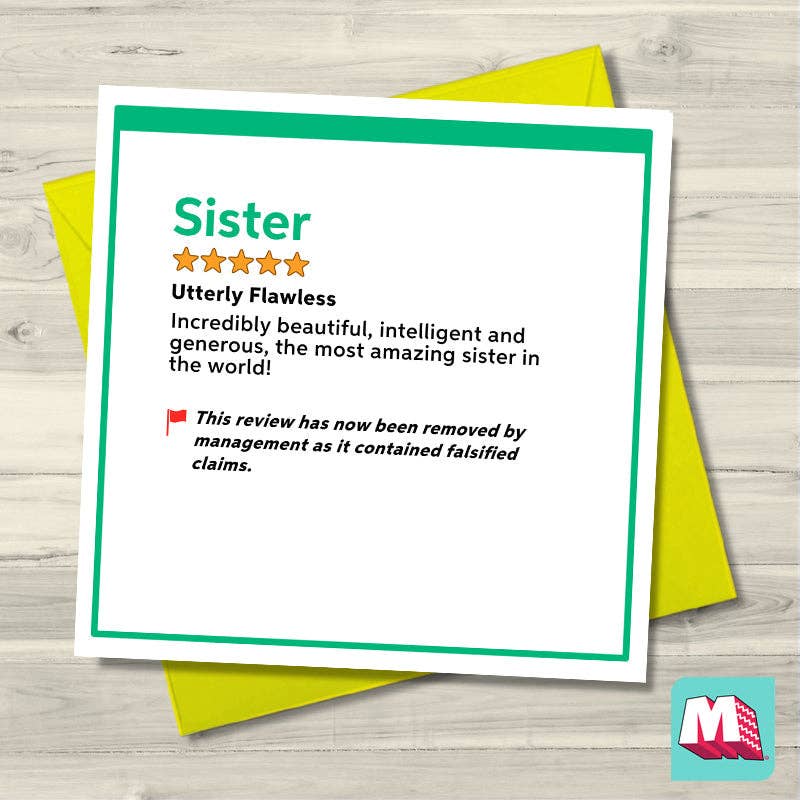 Maktus - Wholesale Everyday Greeting Card - Sister Review0