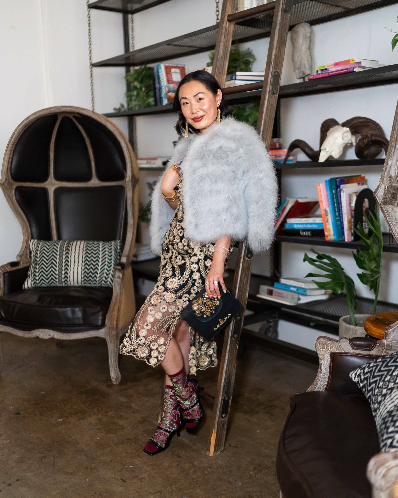 Sock Candy - Wholesale Socks - Women's - Serpentine Floral Black Sheer Crew Sock7