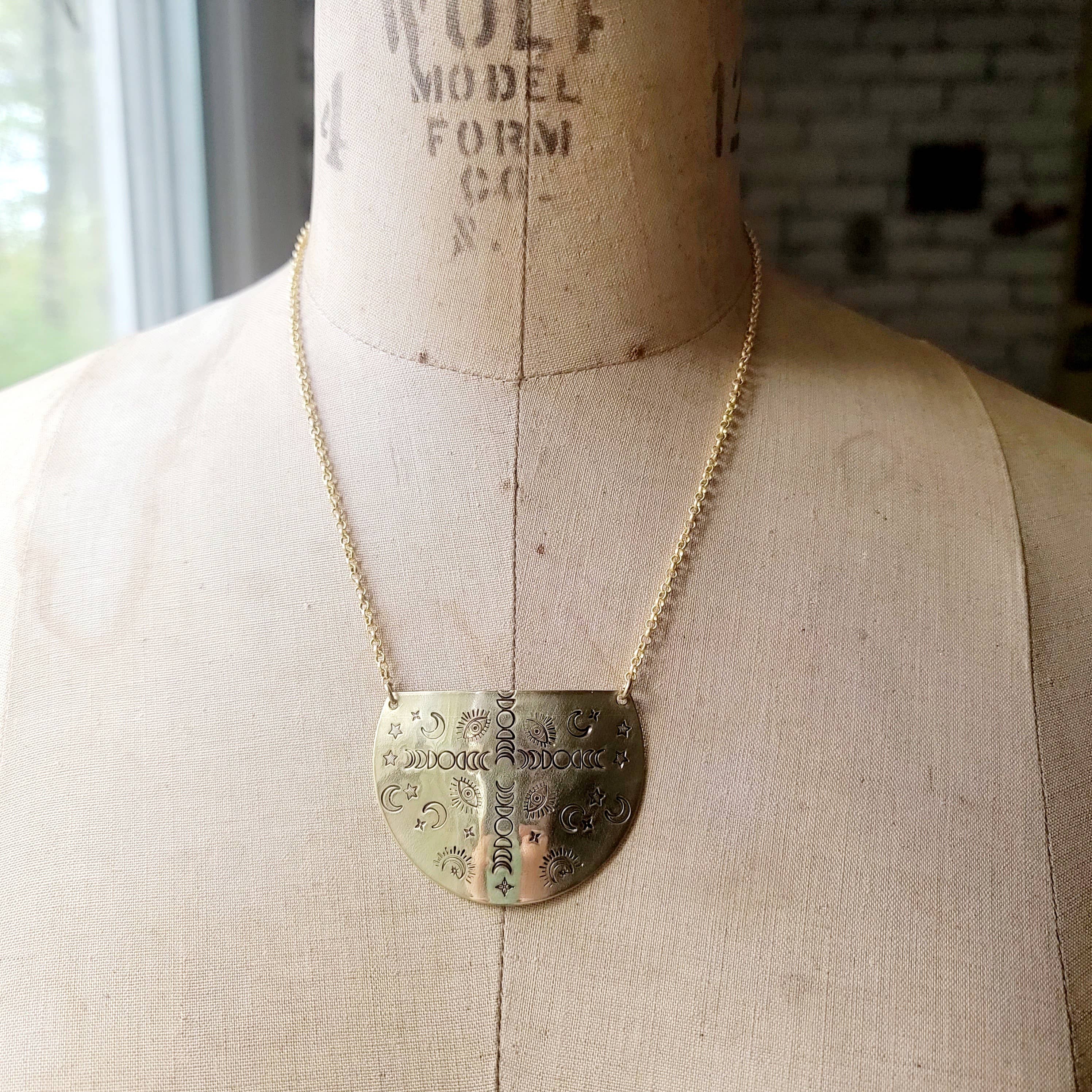 Verdilune – Engroshandel Halskæde med vedhæng – Mandala stemplet messing halskæde13