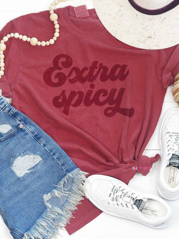 Mugsby - Wholesale Screen Printed T-Shirt - Women's - Extra Spicy Fall Shirt, Spicy Shirt, Spicy T Shirt