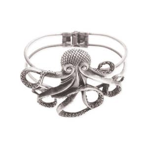 Octopus Patina Brass Cuff Bracelet | Nature Jewelry