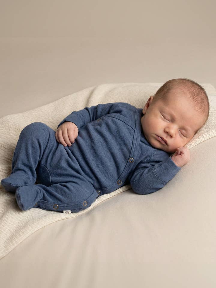 Macacão/Body em lã merino – Vintage índigo por atacado de Lille Barn