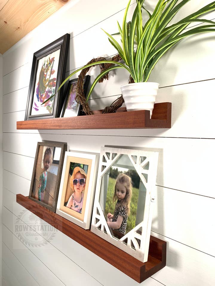 Solid Mahogany Picture Ledge for wholesale by Rowe Station Woodworks